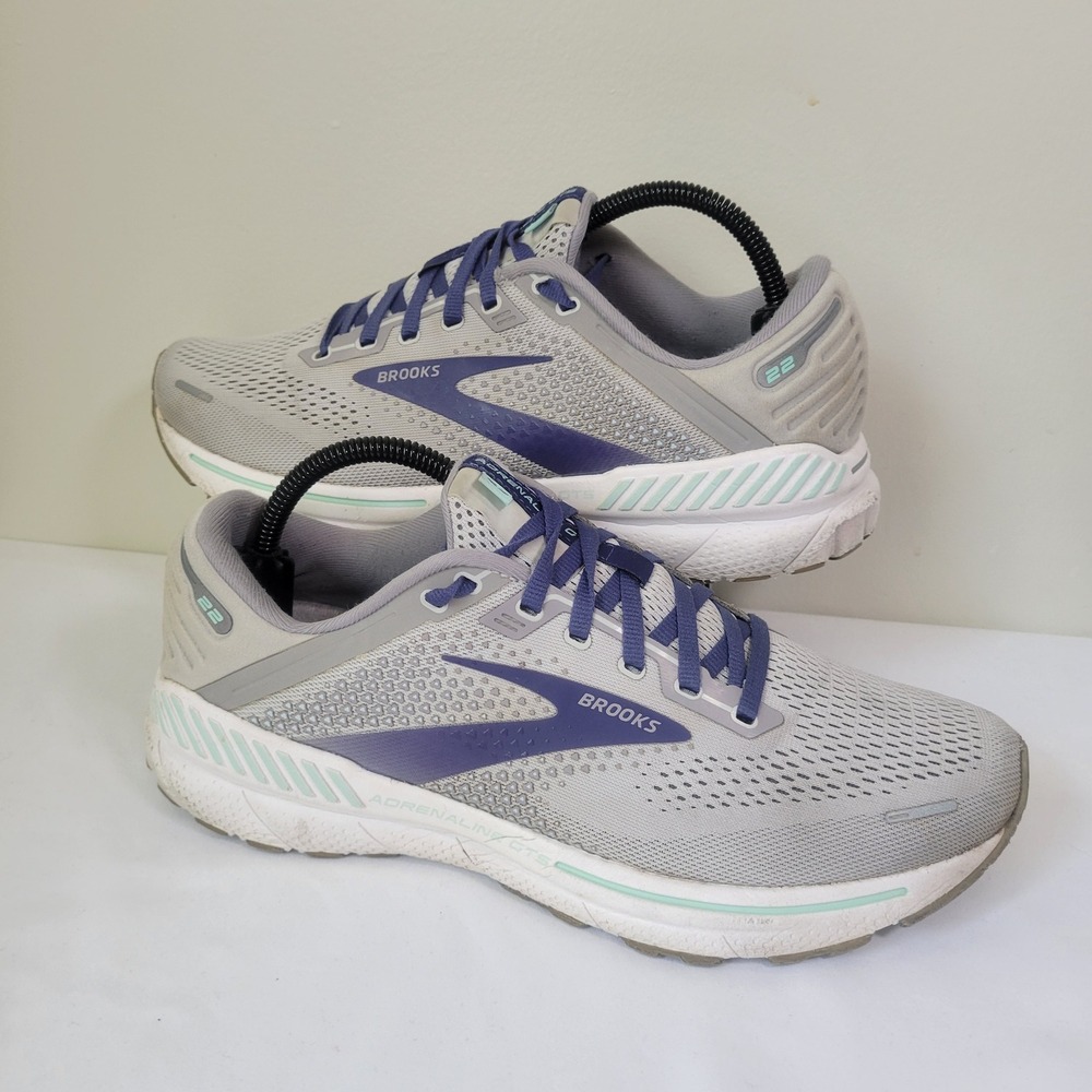 Brooks Adrenaline GTS 22 Mens Running Shoes Grey Purple 1203531B045 Size 11